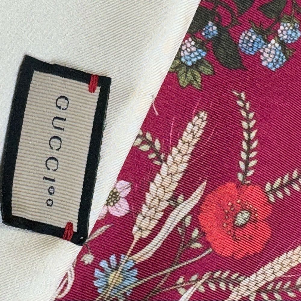 Gucci 100th Anniversary Large Floral Fringe Stole Scarf - Picture 6 of 10